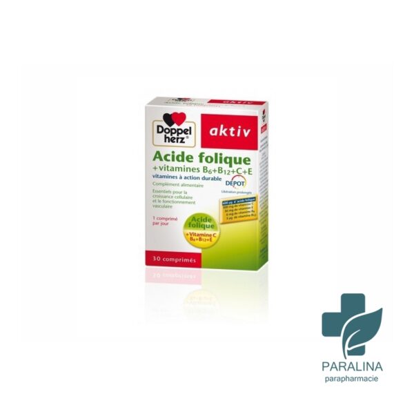 AKTIV ACIDE FOLIQUE VITAMINES B+C+E , 30 Comprimés