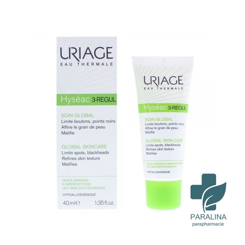 URIAGE HYSEAC 3 REGUL SOIN GLOBAL  UNIVERSELLE SPF50 PEAUX GRASSES A IMPERFECTIONS 40ML