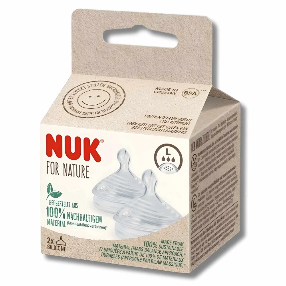 NUK For Nature - Lot de 2 Tetines en Silicone Taille l