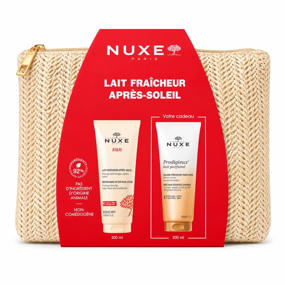 NUXE - Lait Fraicheur Apres Soleil + Huile de Douche 200ML et Trousses Offertes