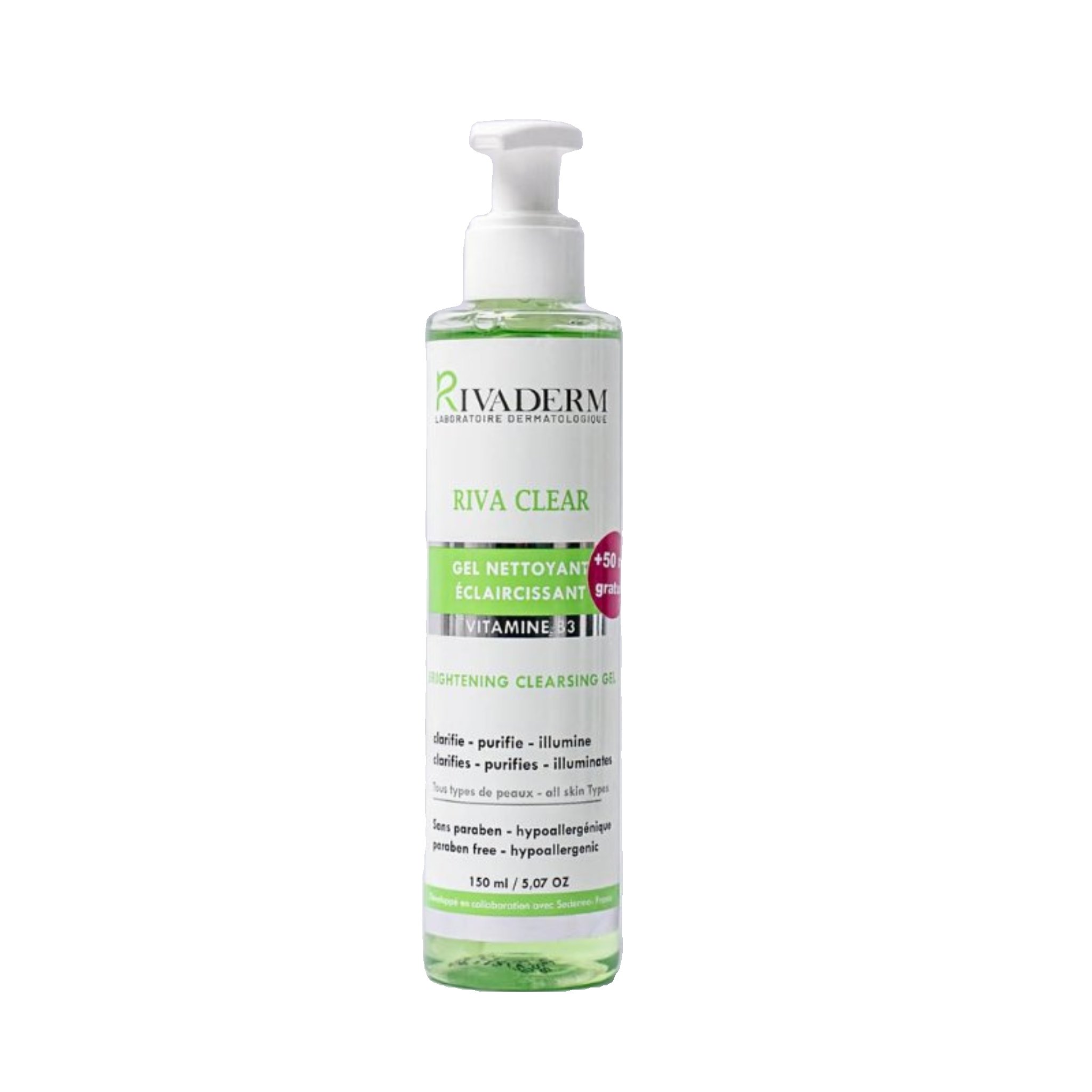 RIVADERM Riva Clear Gel Nettoyant Eclaircissant 150ML